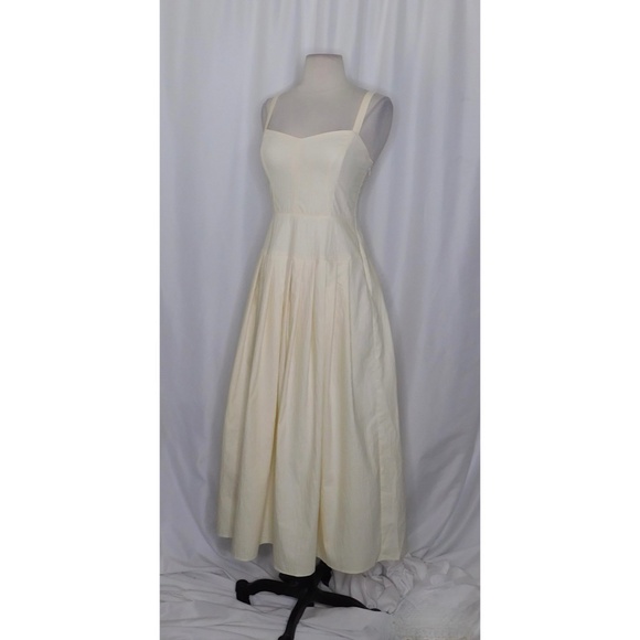 NWT!! J. CREW Pleated Drop-Waist Dress Crinkle Cotton Blend Natural Ivory Size 0 - Picture 6 of 15